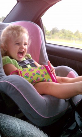 Annada is now too tall to be backward facing. She loves getting to see as we drive.