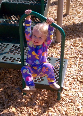 Daddy has a soft spot for letting Annada run to the playground in the morning in her pjs.