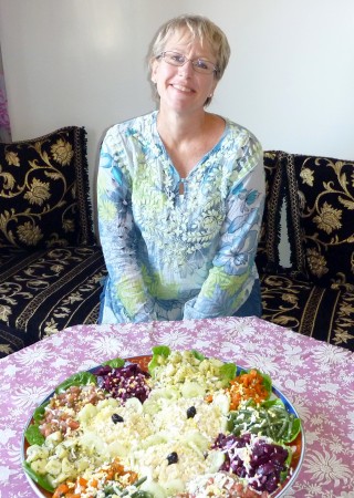 Sanaa also taught Meme how to make beautiful salads. Then Meme made one Tuesday night!