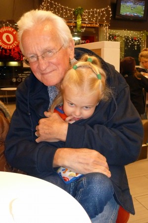 Eating ice cream with Grandpa.